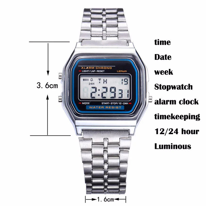 Montres numériques 2026 pour hommes, bracelet étanche, montre électronique LED dorée, montre-bracelet pour femmes, montre homme décontractée