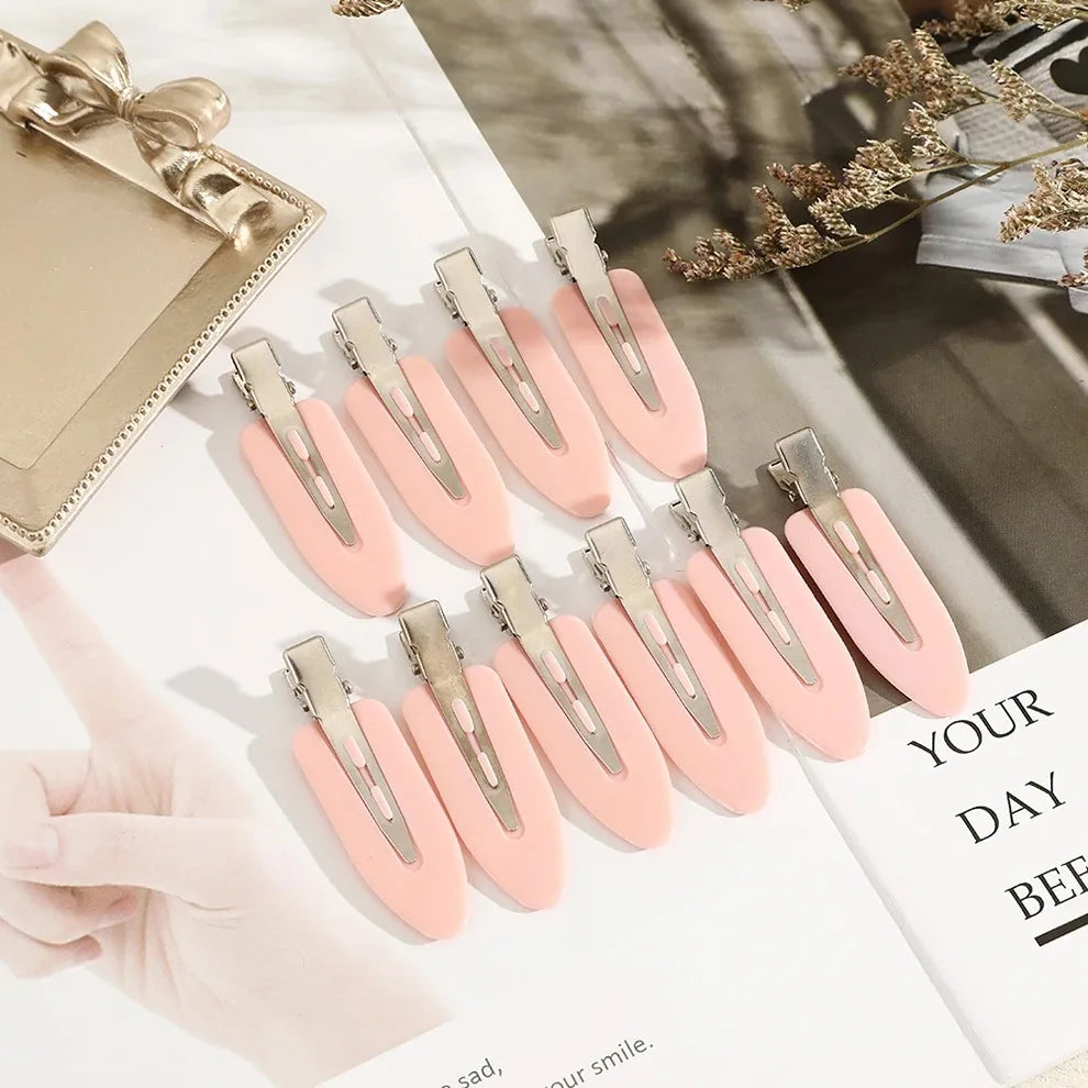 10 pièces/ensemble Pinces à cheveux sans couture et sans pliure, barrette pour frange latérale, accessoires de maquillage et de lavage du visage pour femmes et filles, épingles à cheveux de coiffure