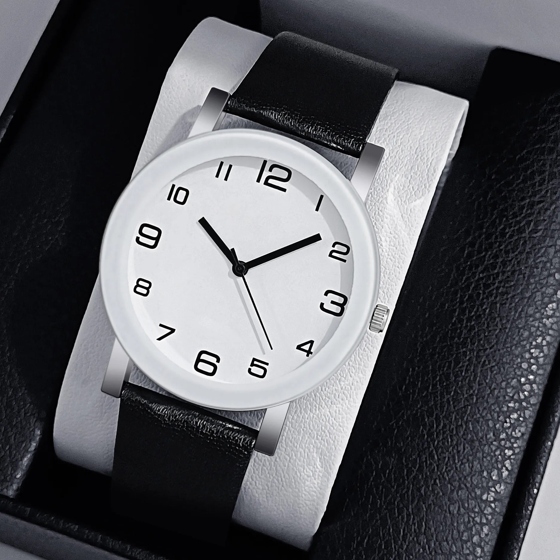 Montre homme de luxe de marque, décontractée, en cuir, à quartz, cadran rond simple, montre-bracelet pour homme, cadeau, montre homme