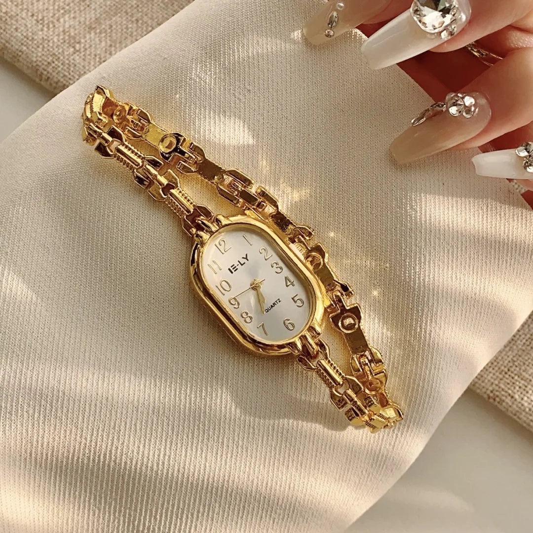 Montres pour femmes de grandes marques, montres-bracelets de luxe, montre-bracelet dorée élégante pour femmes, montre femme