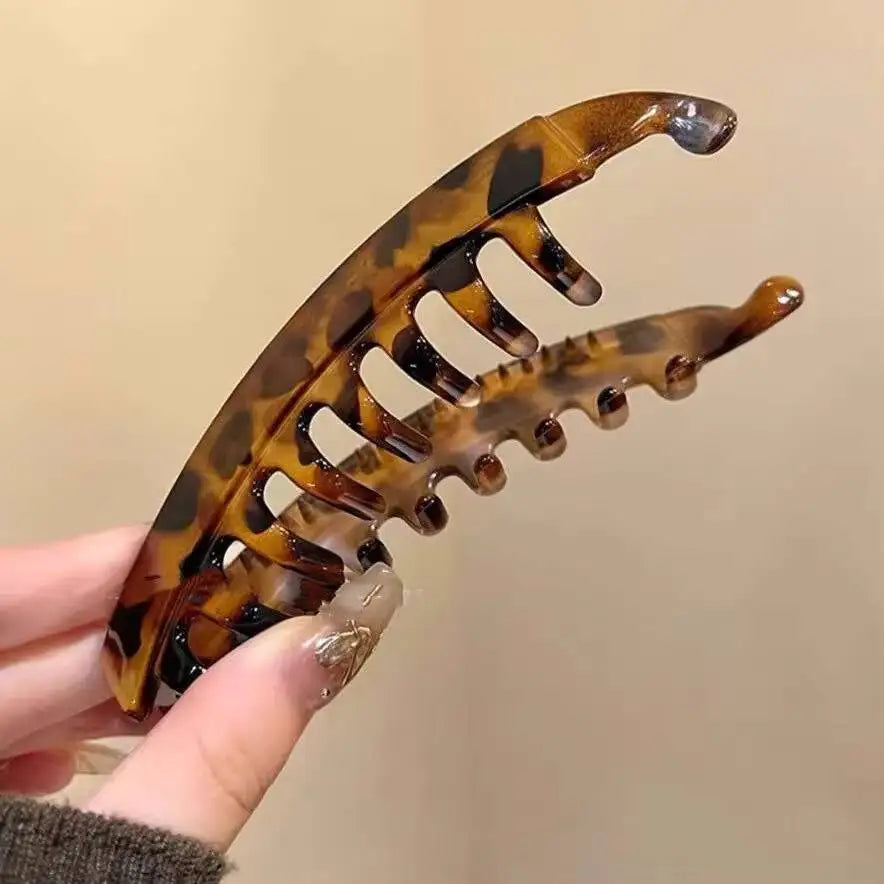 Pince à cheveux banane écaille de tortue, épingle à cheveux en forme de poisson pour femmes, accessoires de cheveux, pinces à cheveux torsadées, barrettes pour queue de cheval, coiffure