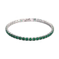 Bracelet de tennis de luxe glacé en cristal de zircone cubique de 4 mm pour femmes et hommes, couleur or et argent, bijou chaîne