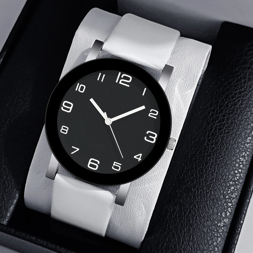 Montre homme de luxe de marque, décontractée, en cuir, à quartz, cadran rond simple, montre-bracelet pour homme, cadeau, montre homme