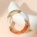 Bracelets vintage en résine pour femmes, bracelets minimalistes en acier inoxydable plaqué or 18 carats, bijoux de mode simples, cadeau pour filles