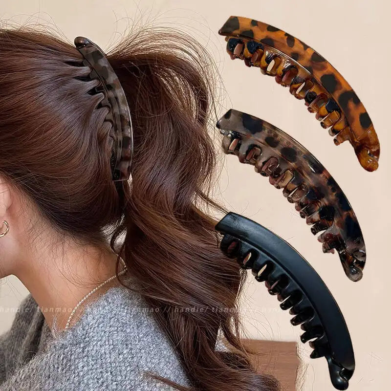 Pince à cheveux banane écaille de tortue, épingle à cheveux en forme de poisson pour femmes, accessoires de cheveux, pinces à cheveux torsadées, barrettes pour queue de cheval, coiffure