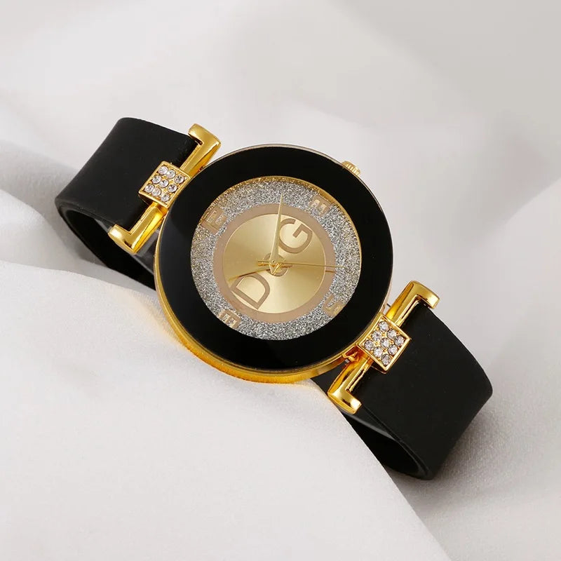 Montre de luxe pour femme, bracelet en silicone avec diamants, montre à quartz numérique pour femme