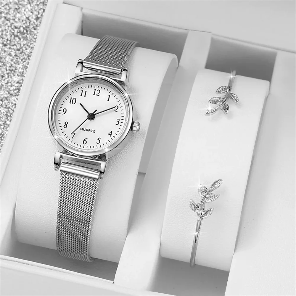 Montre femme tendance, bracelet décontracté, ensemble de montres pour femmes, cadran simple, montre-bracelet à quartz, montre habillée pour femme