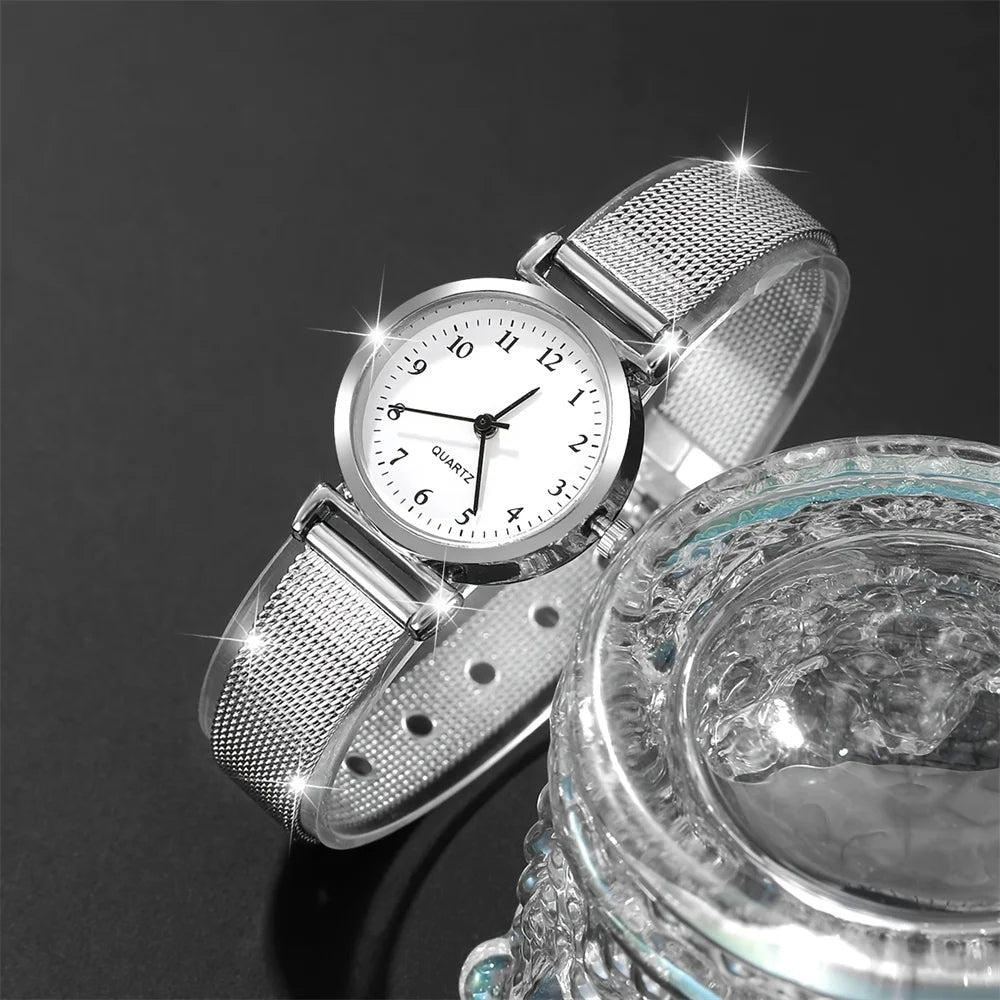 Montre femme tendance, bracelet décontracté, ensemble de montres pour femmes, cadran simple, montre-bracelet à quartz, montre habillée pour femme