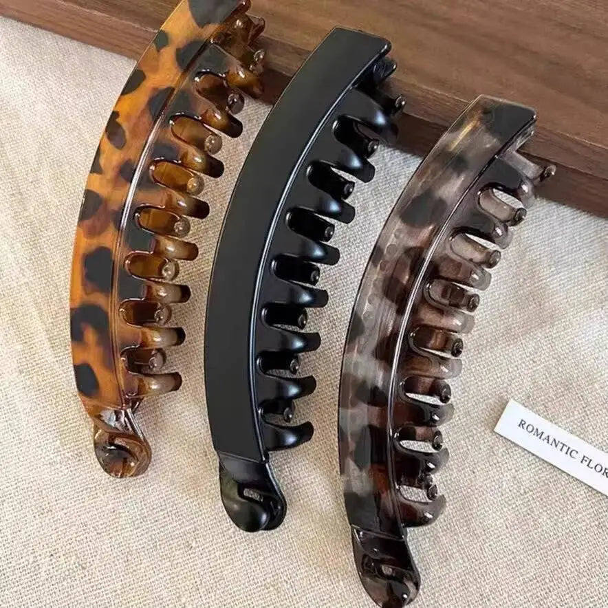 Pince à cheveux banane écaille de tortue, épingle à cheveux en forme de poisson pour femmes, accessoires de cheveux, pinces à cheveux torsadées, barrettes pour queue de cheval, coiffure