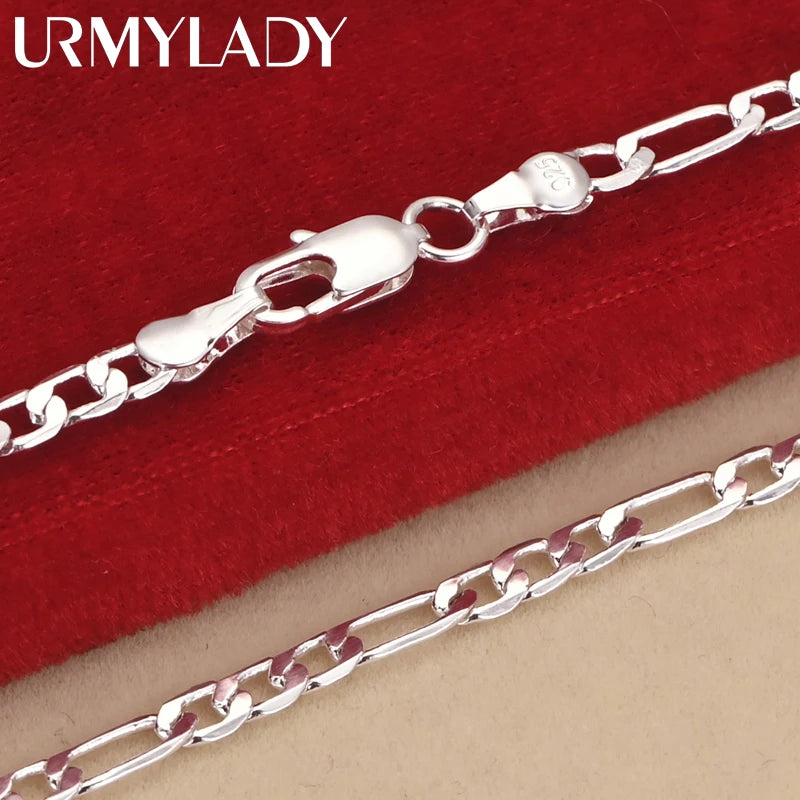 Noble nouvelle arrivée chaîne en argent sterling 925 de 4 mm pour hommes et femmes bracelet collier ensemble de bijoux cadeaux de Noël pour femme breloques mariage
