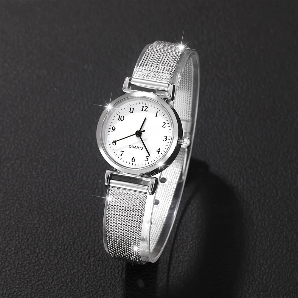 Montre femme tendance, bracelet décontracté, ensemble de montres pour femmes, cadran simple, montre-bracelet à quartz, montre habillée pour femme