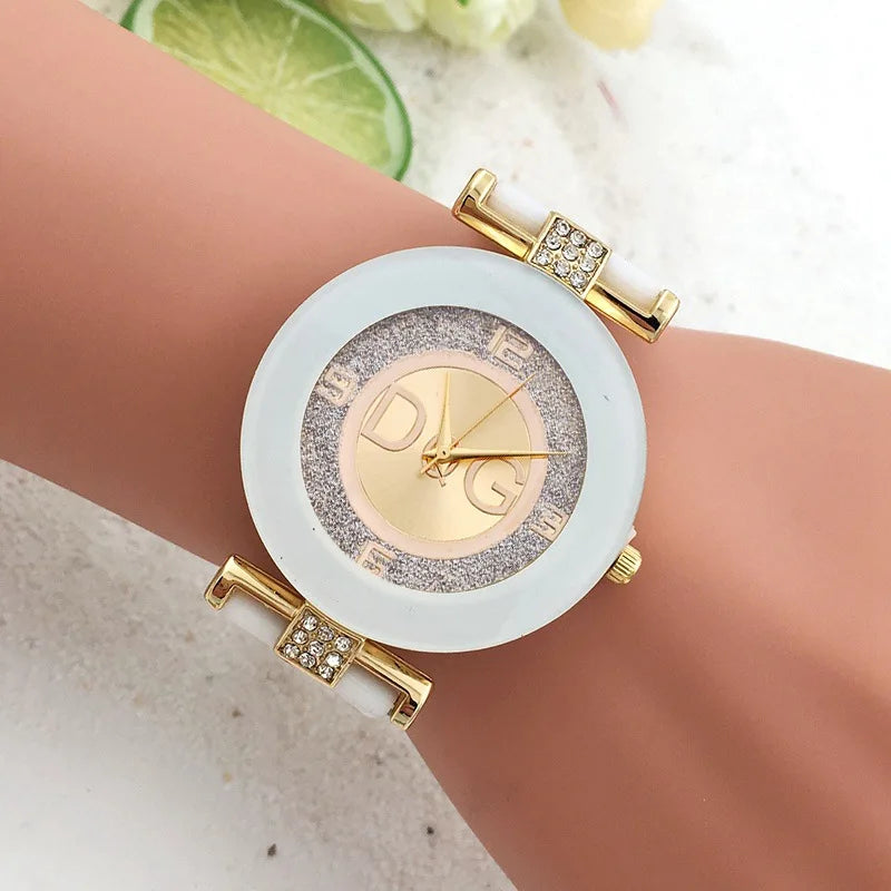 Montre de luxe pour femme, bracelet en silicone avec diamants, montre à quartz numérique pour femme