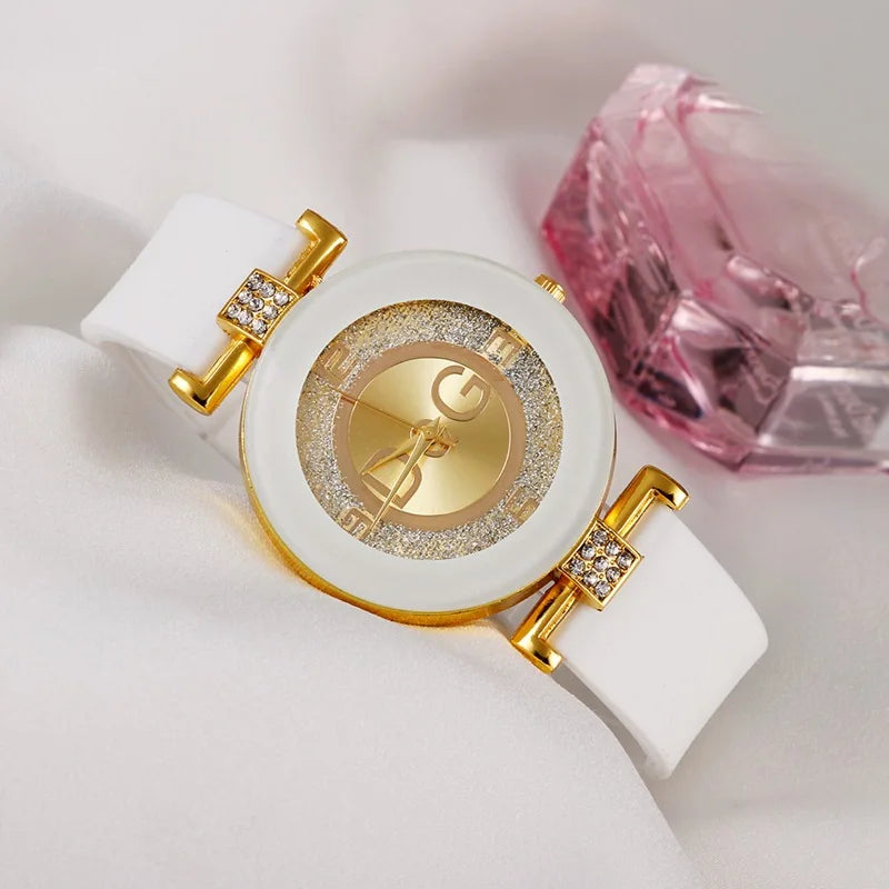 Montre de luxe pour femme, bracelet en silicone avec diamants, montre à quartz numérique pour femme