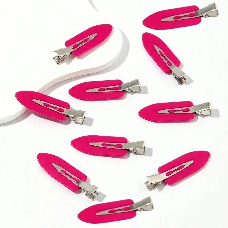 10 pièces/ensemble Pinces à cheveux sans couture et sans pliure, barrette pour frange latérale, accessoires de maquillage et de lavage du visage pour femmes et filles, épingles à cheveux de coiffure