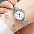 Montre femme tendance, bracelet décontracté, ensemble de montres pour femmes, cadran simple, montre-bracelet à quartz, montre habillée pour femme