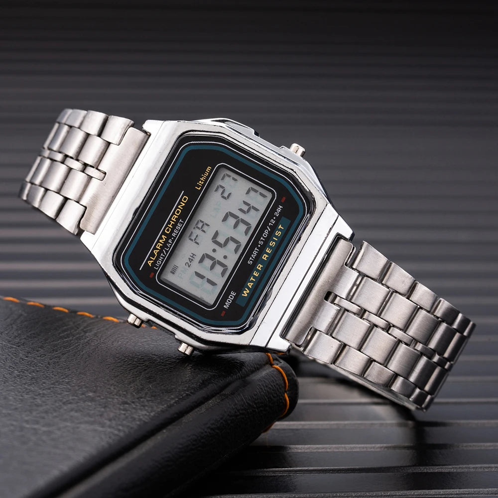Montres numériques 2026 pour hommes, bracelet étanche, montre électronique LED dorée, montre-bracelet pour femmes, montre homme décontractée