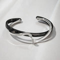 Bracelets en acrylique blanc, bracelets métalliques courbés, bracelets pour femmes, bracelets géométriques en forme de C, bijoux cadeaux