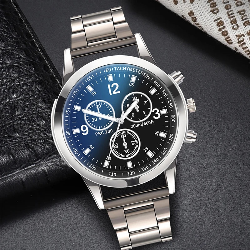 1/2PCS Montres d'affaires pour hommes Montre à quartz à bracelet en acier pour hommes avec bracelet (boîte non incluse)