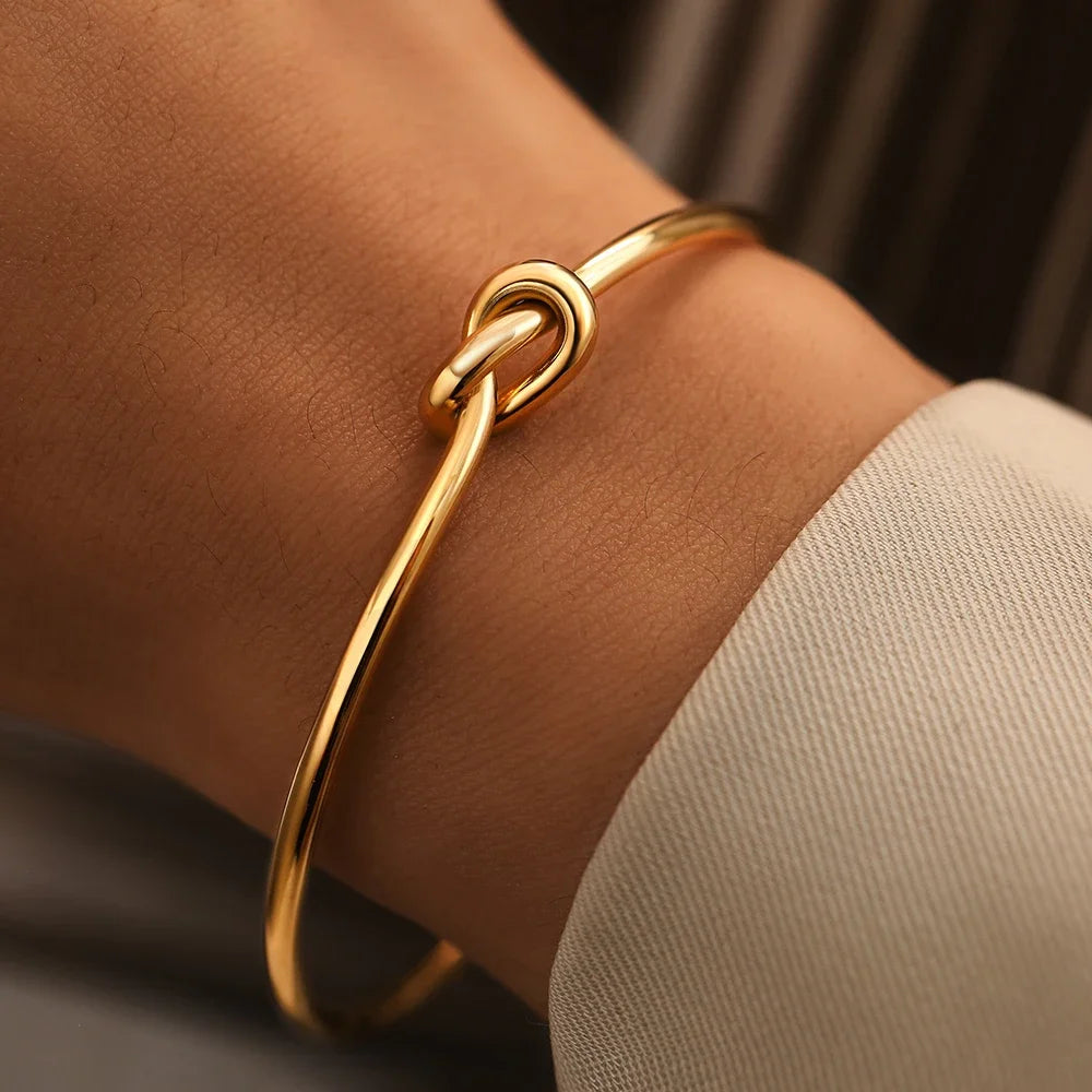 Bracelets en acier inoxydable style vintage pour hommes, joncs torsadés à texture tissée pour femmes, bijoux tendance streetwear gothiques, cadeaux