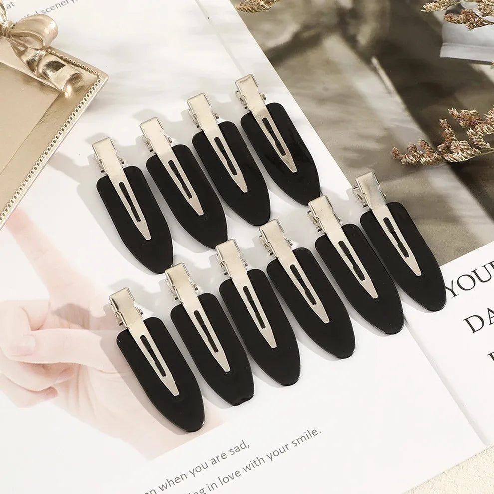 10 pièces/ensemble Pinces à cheveux sans couture et sans pliure, barrette pour frange latérale, accessoires de maquillage et de lavage du visage pour femmes et filles, épingles à cheveux de coiffure