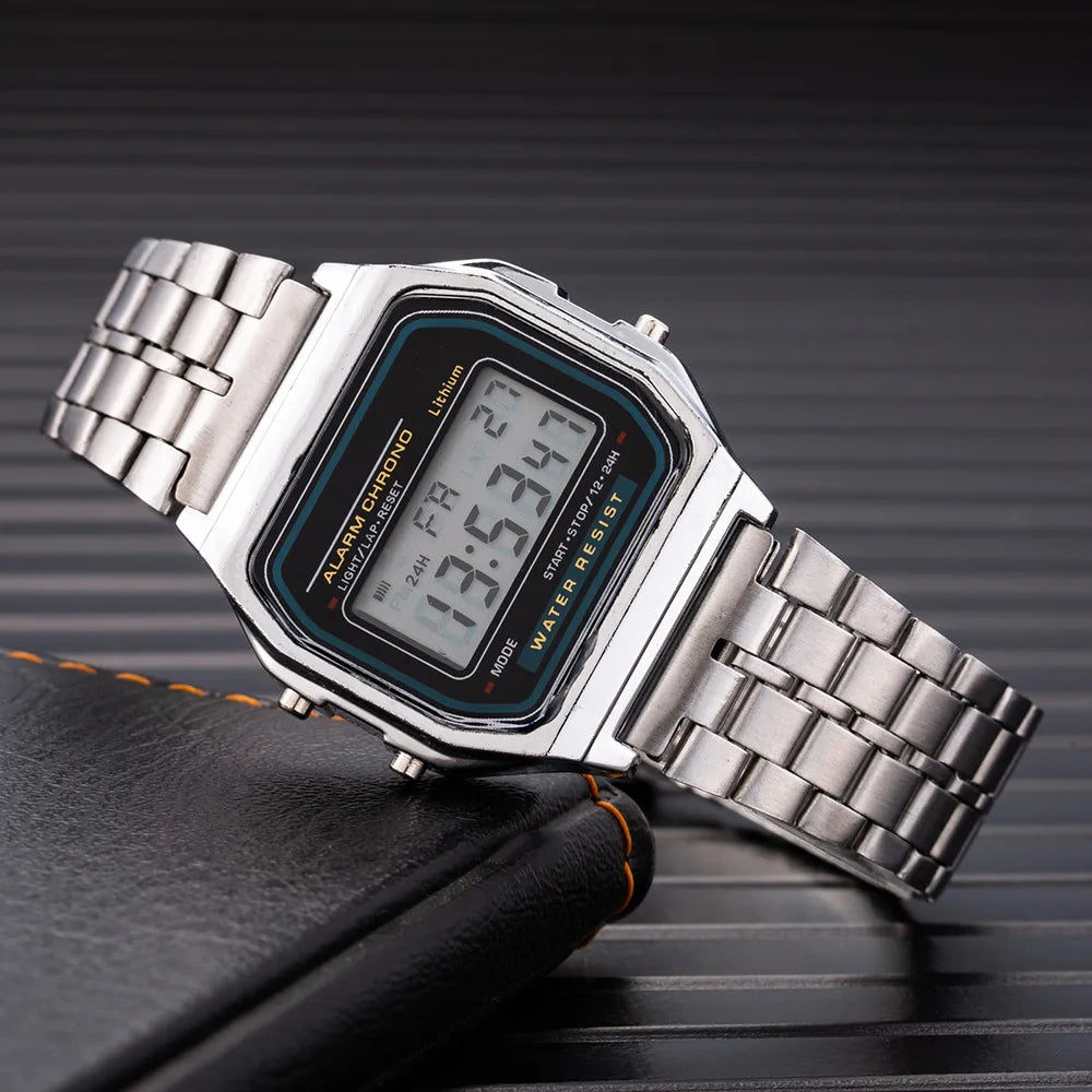 Montres numériques 2026 pour hommes, bracelet étanche, montre électronique LED dorée, montre-bracelet pour femmes, montre homme décontractée