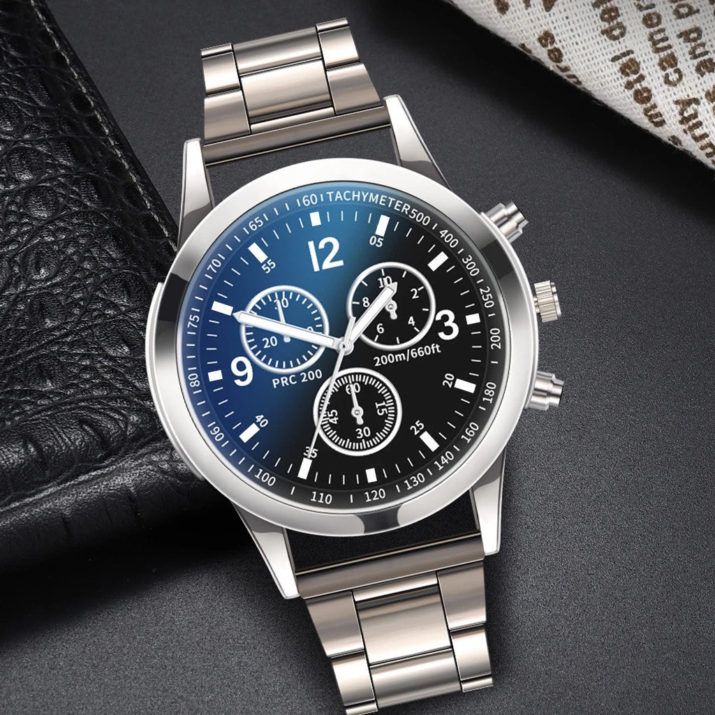 1/2PCS Montres d'affaires pour hommes Montre à quartz à bracelet en acier pour hommes avec bracelet (boîte non incluse)