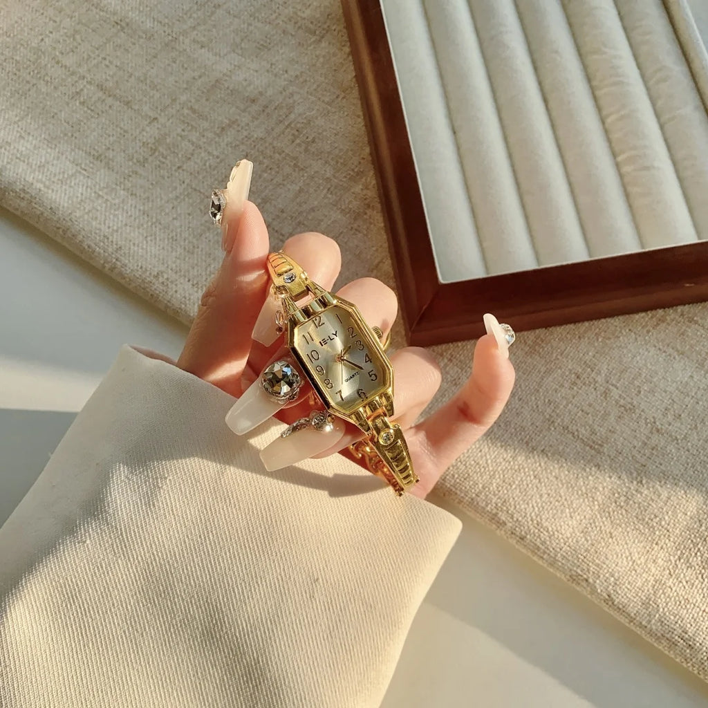 Montres pour femmes de grandes marques, montres-bracelets de luxe, montre-bracelet dorée élégante pour femmes, montre femme