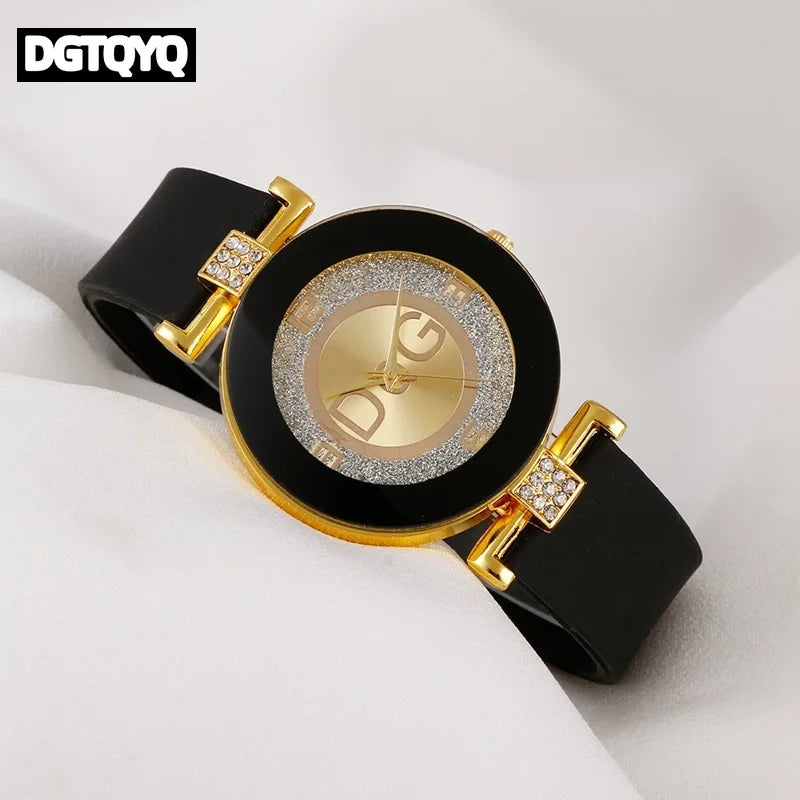Montre de luxe pour femme, bracelet en silicone avec diamants, montre à quartz numérique pour femme