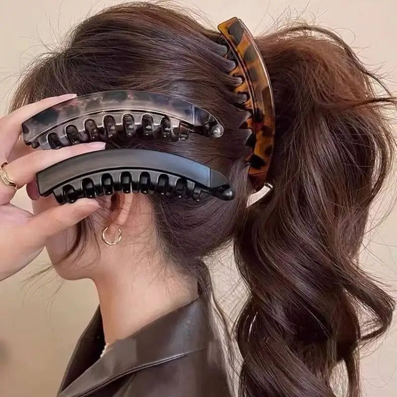 Pince à cheveux banane écaille de tortue, épingle à cheveux en forme de poisson pour femmes, accessoires de cheveux, pinces à cheveux torsadées, barrettes pour queue de cheval, coiffure