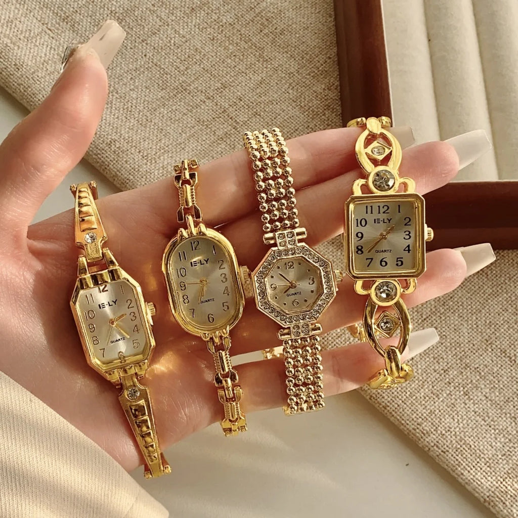 Montres pour femmes de grandes marques, montres-bracelets de luxe, montre-bracelet dorée élégante pour femmes, montre femme