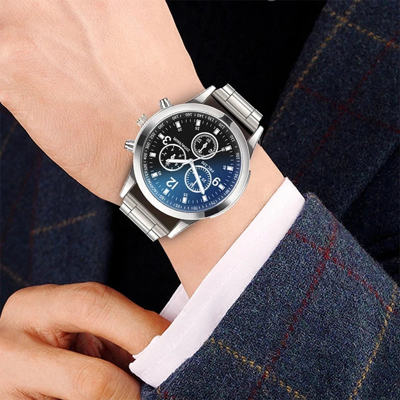 1/2PCS Montres d'affaires pour hommes Montre à quartz à bracelet en acier pour hommes avec bracelet (boîte non incluse)