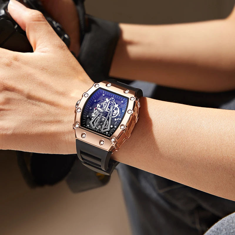 Montre Foreign Trade à grand cadran pour homme, quartz, étanche, sport, carrée, lumineuse pour homme