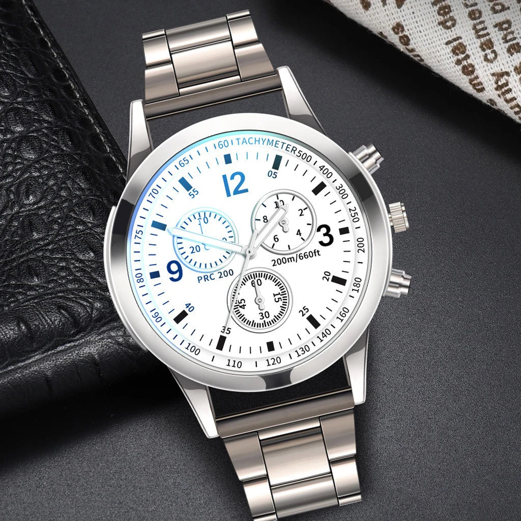 1/2PCS Montres d'affaires pour hommes Montre à quartz à bracelet en acier pour hommes avec bracelet (boîte non incluse)