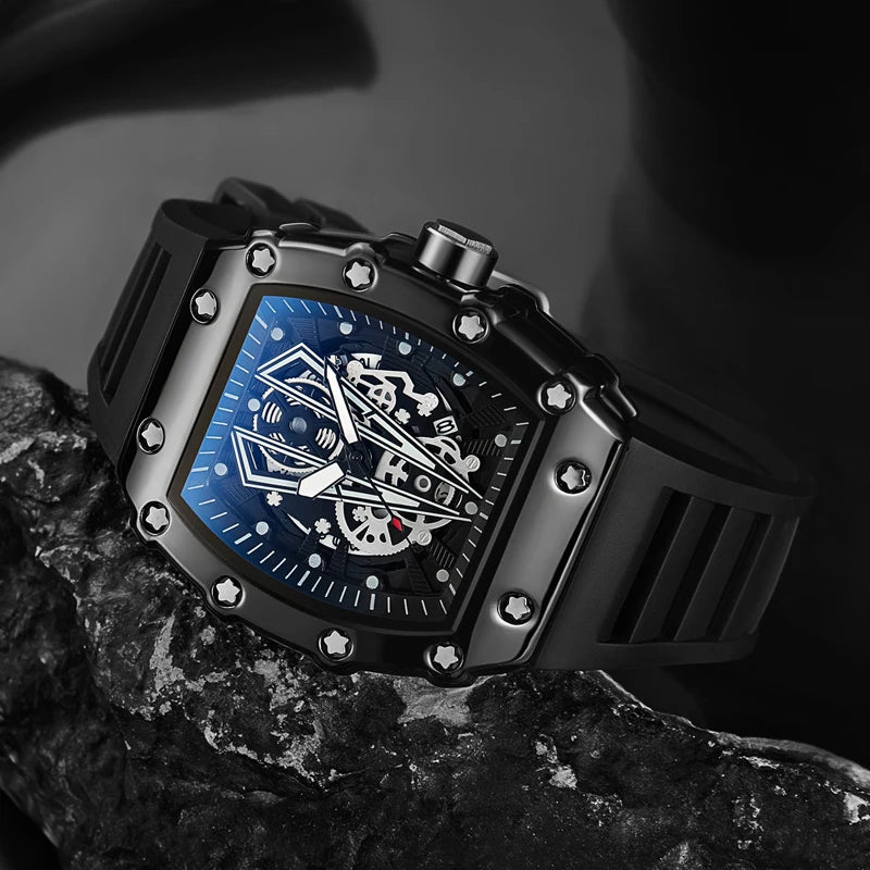 Montre Foreign Trade à grand cadran pour homme, quartz, étanche, sport, carrée, lumineuse pour homme