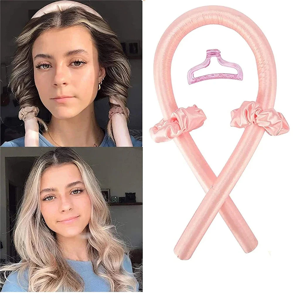 Bandeau à bigoudis sans chaleur, rouleaux en soie pour des boucles sans chaleur, bandeau doux pour dormir, bigoudis pour cheveux paresseux, outils de coiffure