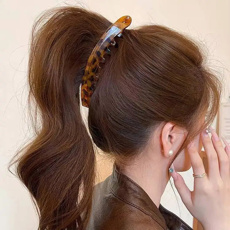 Pince à cheveux banane écaille de tortue, épingle à cheveux en forme de poisson pour femmes, accessoires de cheveux, pinces à cheveux torsadées, barrettes pour queue de cheval, coiffure