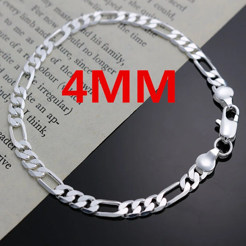 Noble nouvelle arrivée chaîne en argent sterling 925 de 4 mm pour hommes et femmes bracelet collier ensemble de bijoux cadeaux de Noël pour femme breloques mariage